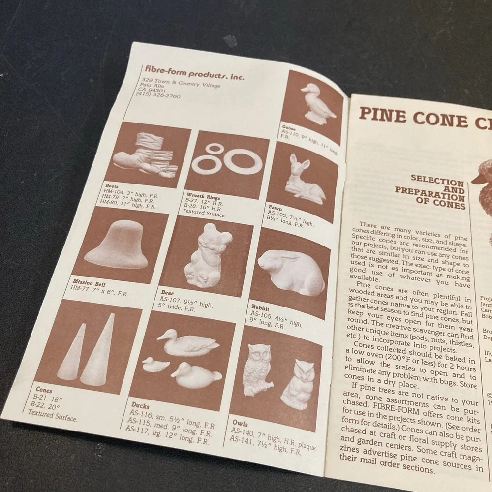 Pine Cone Crafting Fibre-Form Products‎ How To Make Duck Owl Deer Etc Book Only